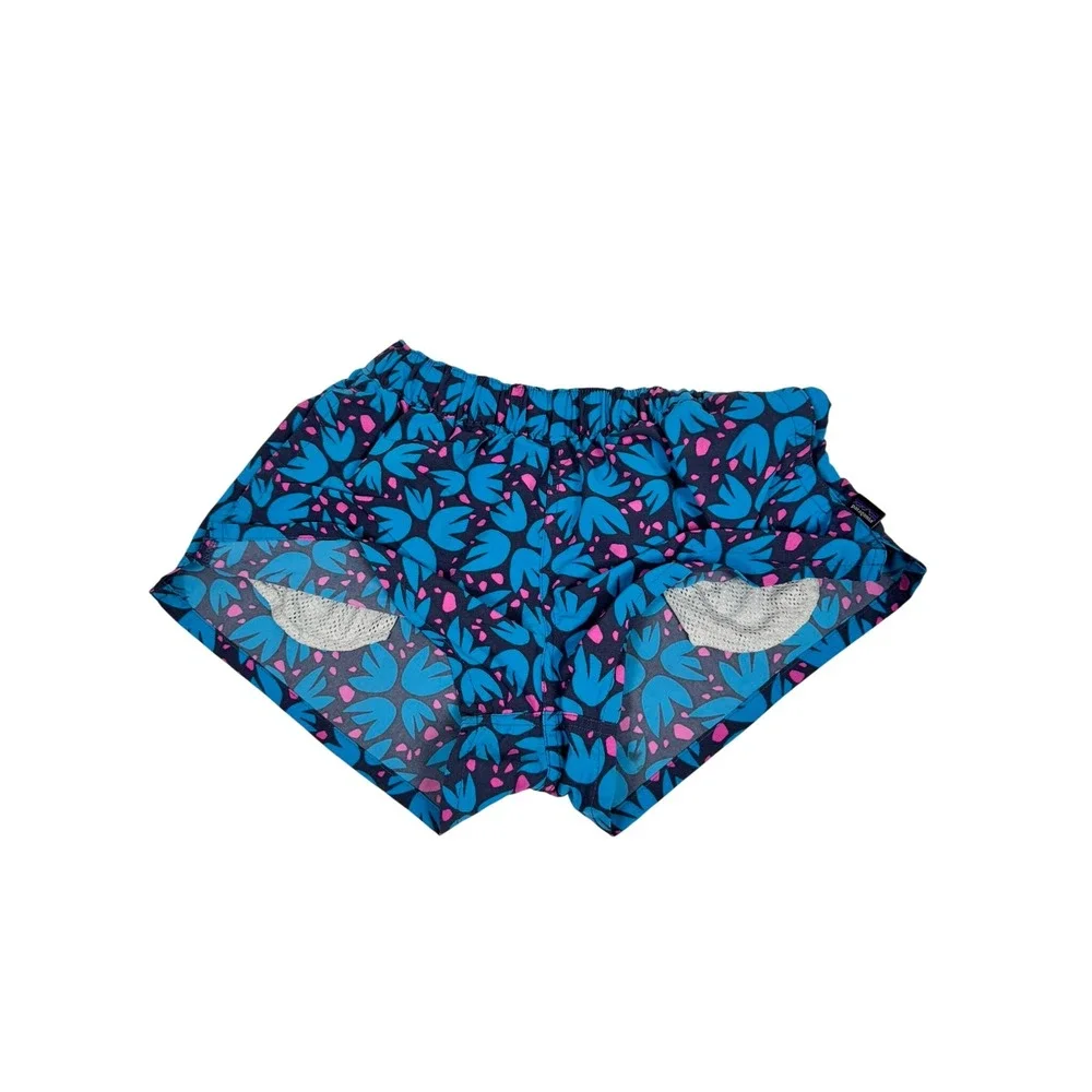 Patagonia Barely Baggies Shorts Womens XS Blue Pink Tropical Floral Print